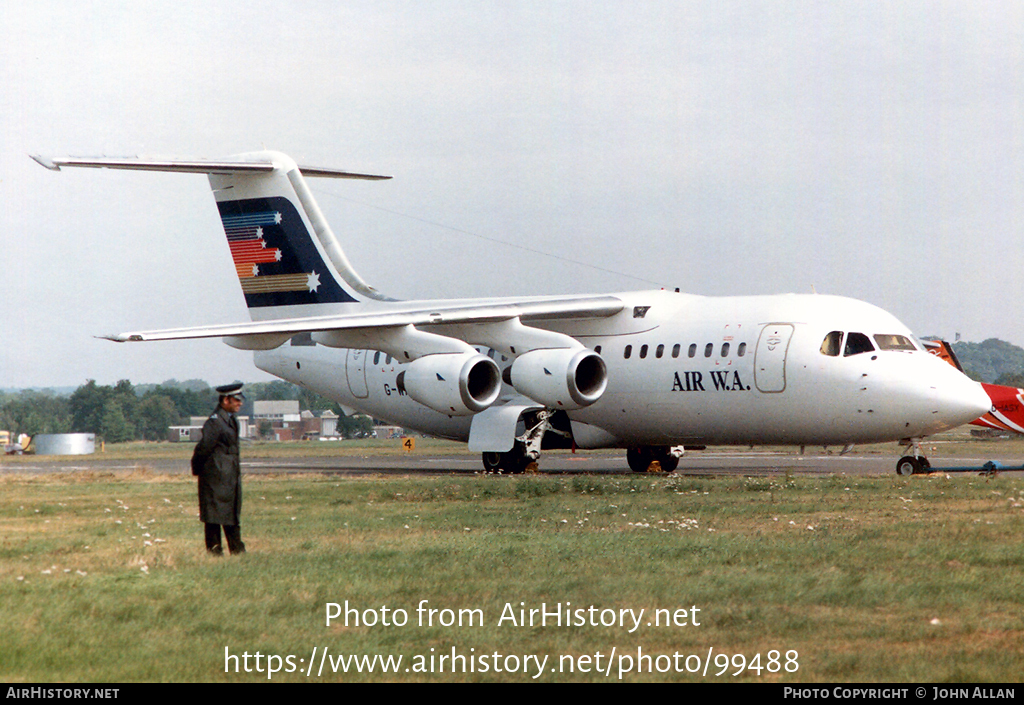 Aircraft Photo of G-WAUS | British Aerospace BAe-146-200 | Air W.A. | AirHistory.net #99488