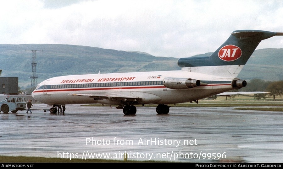 Aircraft Photo of YU-AKK | Boeing 727-2H9/Adv | JAT Yugoslav Airlines - Jugoslovenski Aerotransport | AirHistory.net #99596