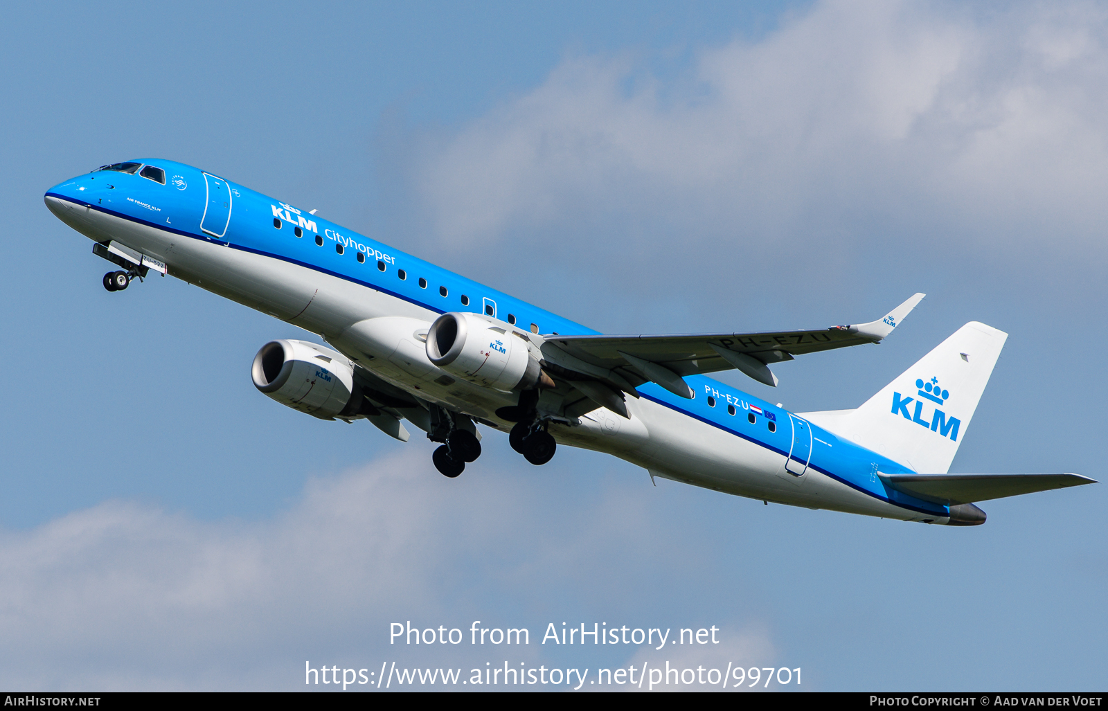 Aircraft Photo of PH-EZU | Embraer 190STD (ERJ-190-100STD) | KLM Cityhopper | AirHistory.net #99701