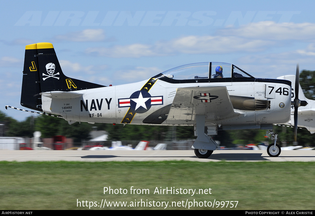 Aircraft Photo of N746SH / 140492 | North American T-28C Trojan | USA - Navy | AirHistory.net #99757