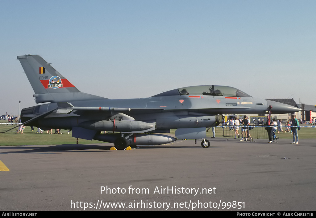 Aircraft Photo of FB-15 | General Dynamics F-16B Fighting Falcon | Belgium - Air Force | AirHistory.net #99851