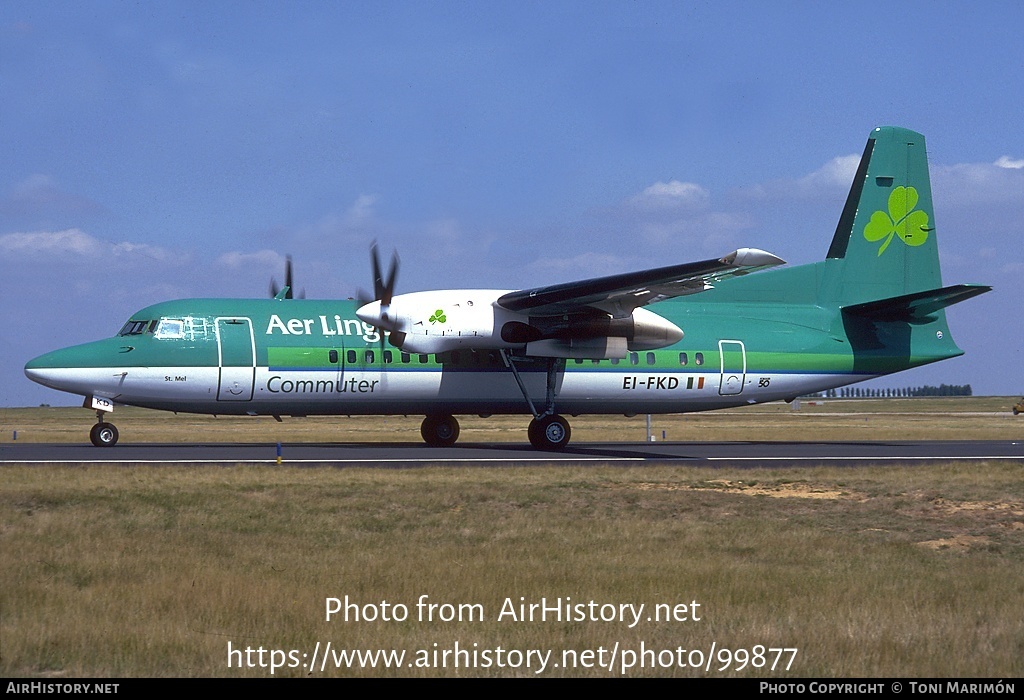 Aircraft Photo of EI-FKD | Fokker 50 | Aer Lingus Commuter | AirHistory.net #99877