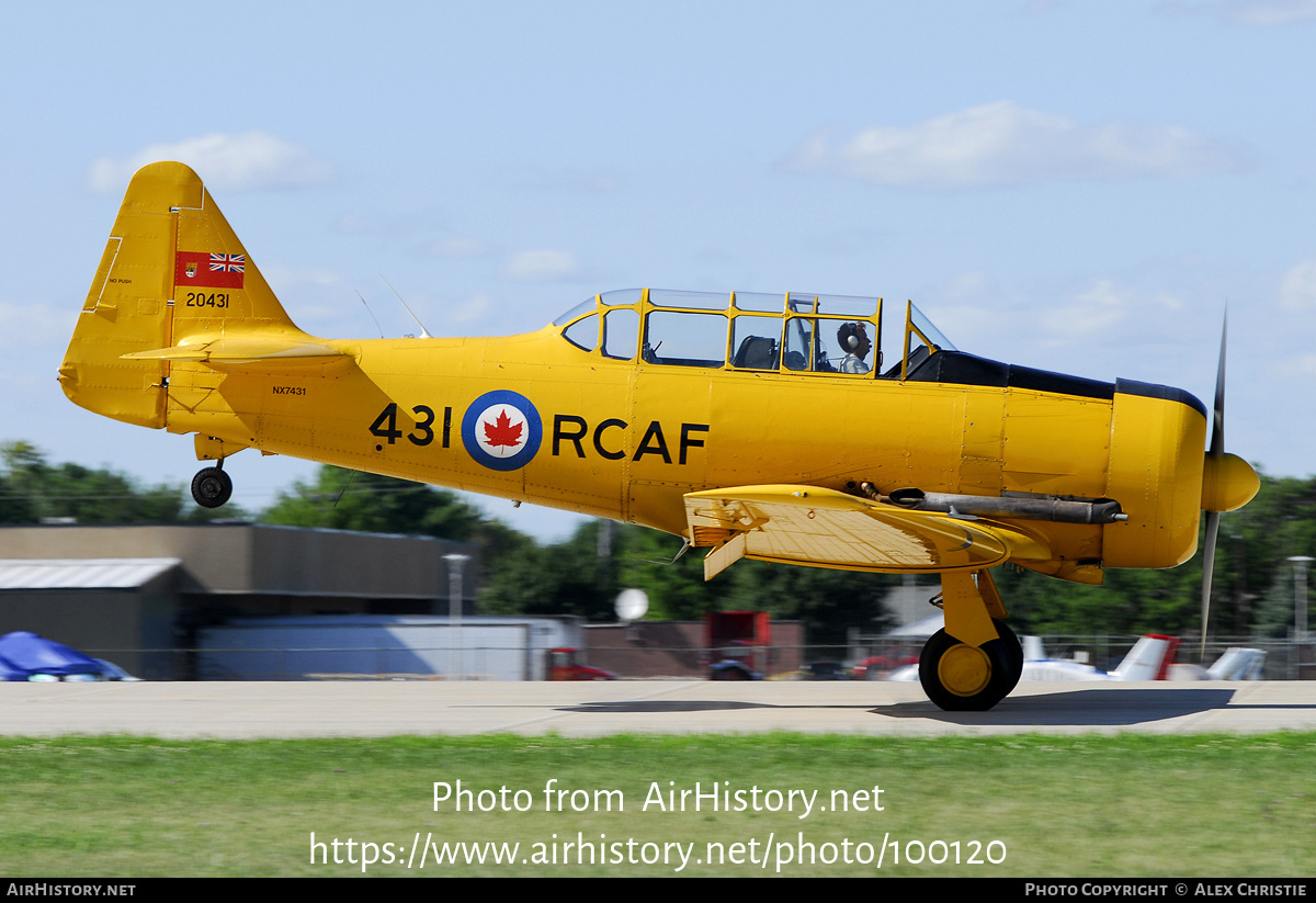 Aircraft Photo of N7431 / NX7431 / 20431 | North American T-6J Harvard Mk IV | Canada - Air Force | AirHistory.net #100120