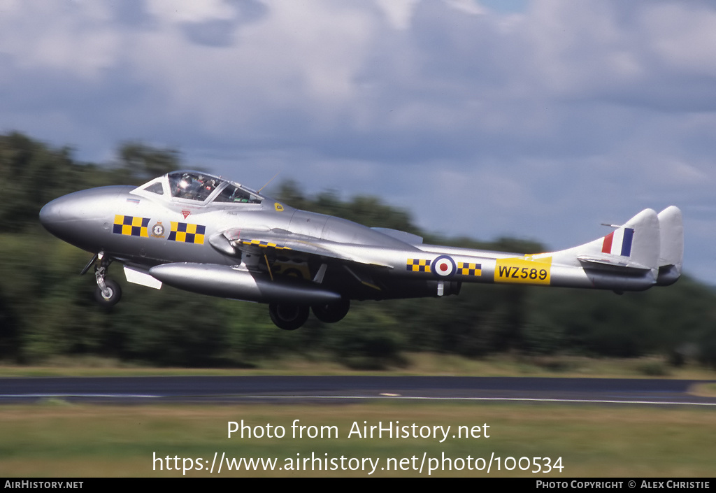 Aircraft Photo of WZ589 / G-DHZZ | De Havilland D.H. 115 Vampire T55 | UK - Air Force | AirHistory.net #100534