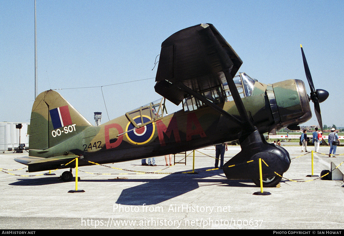 Aircraft Photo of OO-SOT / 2442 | Westland Lysander Mk.IIIA | Canada - Air Force | AirHistory.net #100637