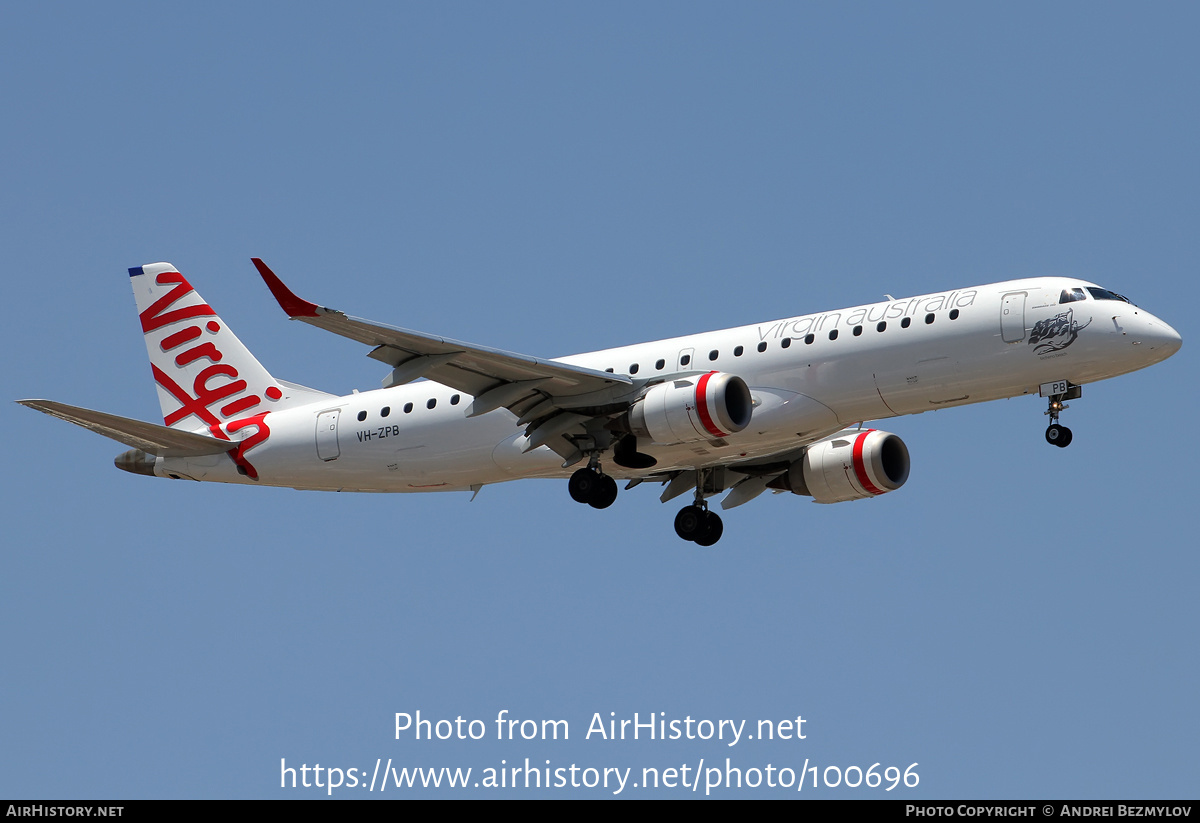 Aircraft Photo of VH-ZPB | Embraer 190AR (ERJ-190-100IGW) | Virgin Australia Airlines | AirHistory.net #100696