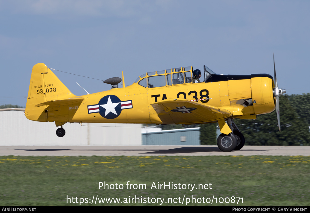 Aircraft Photo of N66TY / 93038 | North American T-6G Texan | USA - Air Force | AirHistory.net #100871