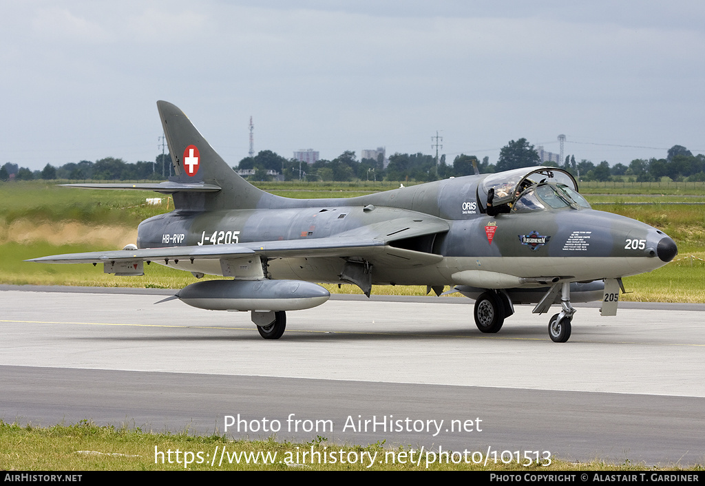 Aircraft Photo of HB-RVP / J-4205, Hawker Hunter T68, FFA - Flieger  Fahrzeug Museum Altenrhein, Switzerland - Air Force