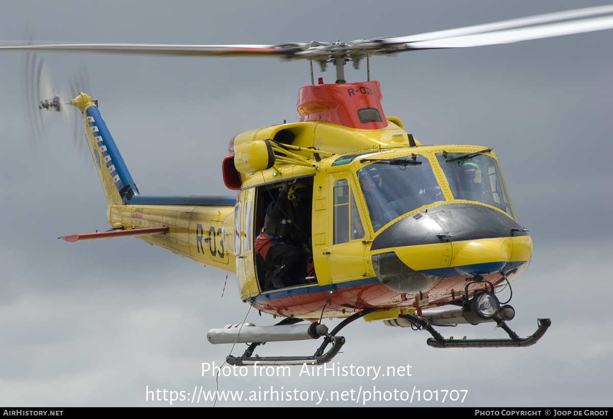 Aircraft Photo of R-03 | Agusta AB-412SP Grifone | Netherlands - Air Force | AirHistory.net #101707