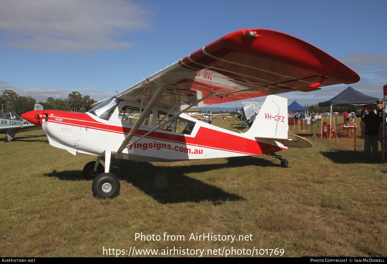 Aircraft Photo of VH-CFZ | American Champion 8GCBC Scout | Flying Signs | AirHistory.net #101769