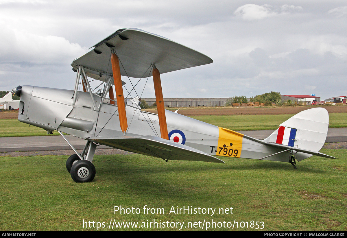 Aircraft Photo of G-ANON / T-7909 | De Havilland D.H. 82A Tiger Moth II | UK - Air Force | AirHistory.net #101853