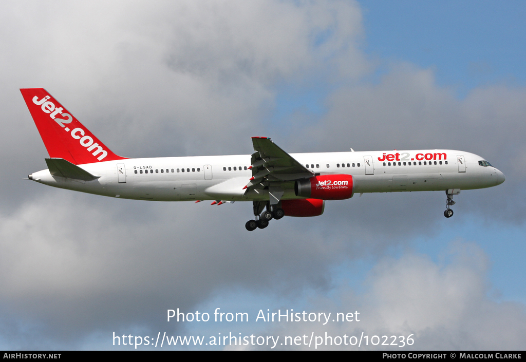 Aircraft Photo of G-LSAD | Boeing 757-236 | Jet2 | AirHistory.net #102236