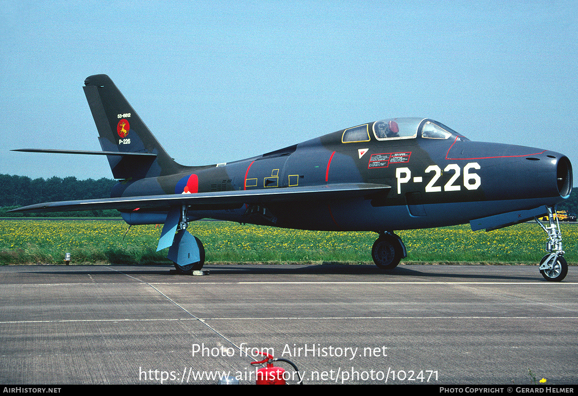 Aircraft Photo of P-226 | Republic F-84F Thunderstreak | Netherlands - Air Force | AirHistory.net #102471