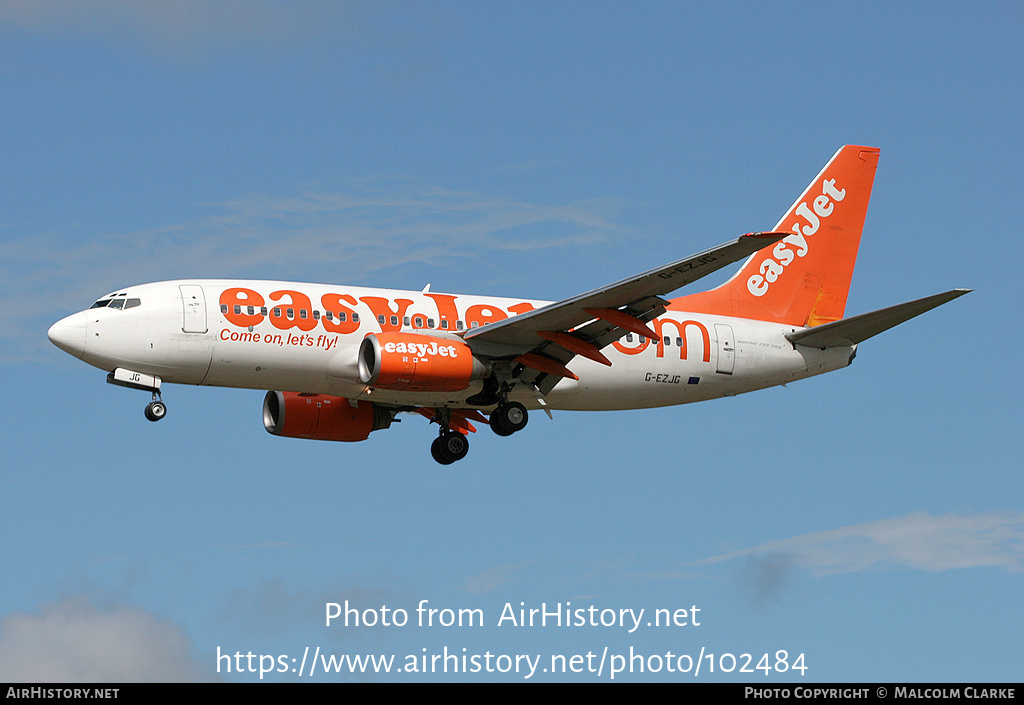 Aircraft Photo of G-EZJG | Boeing 737-73V | EasyJet | AirHistory.net #102484