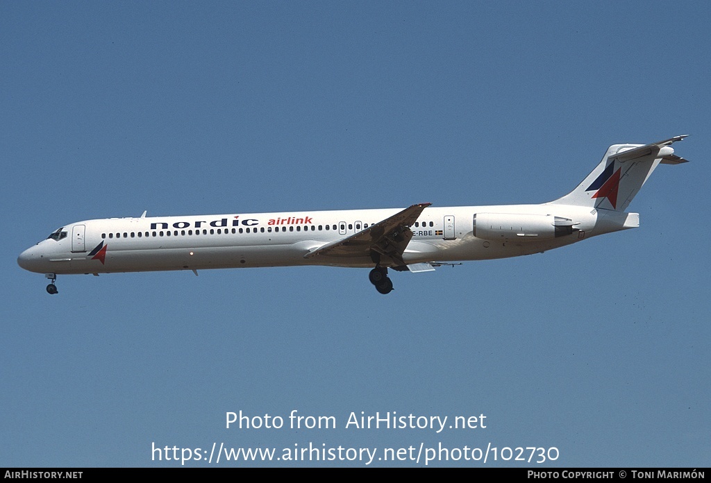 Aircraft Photo of SE-RBE | McDonnell Douglas MD-82 (DC-9-82) | Nordic Airlink | AirHistory.net #102730