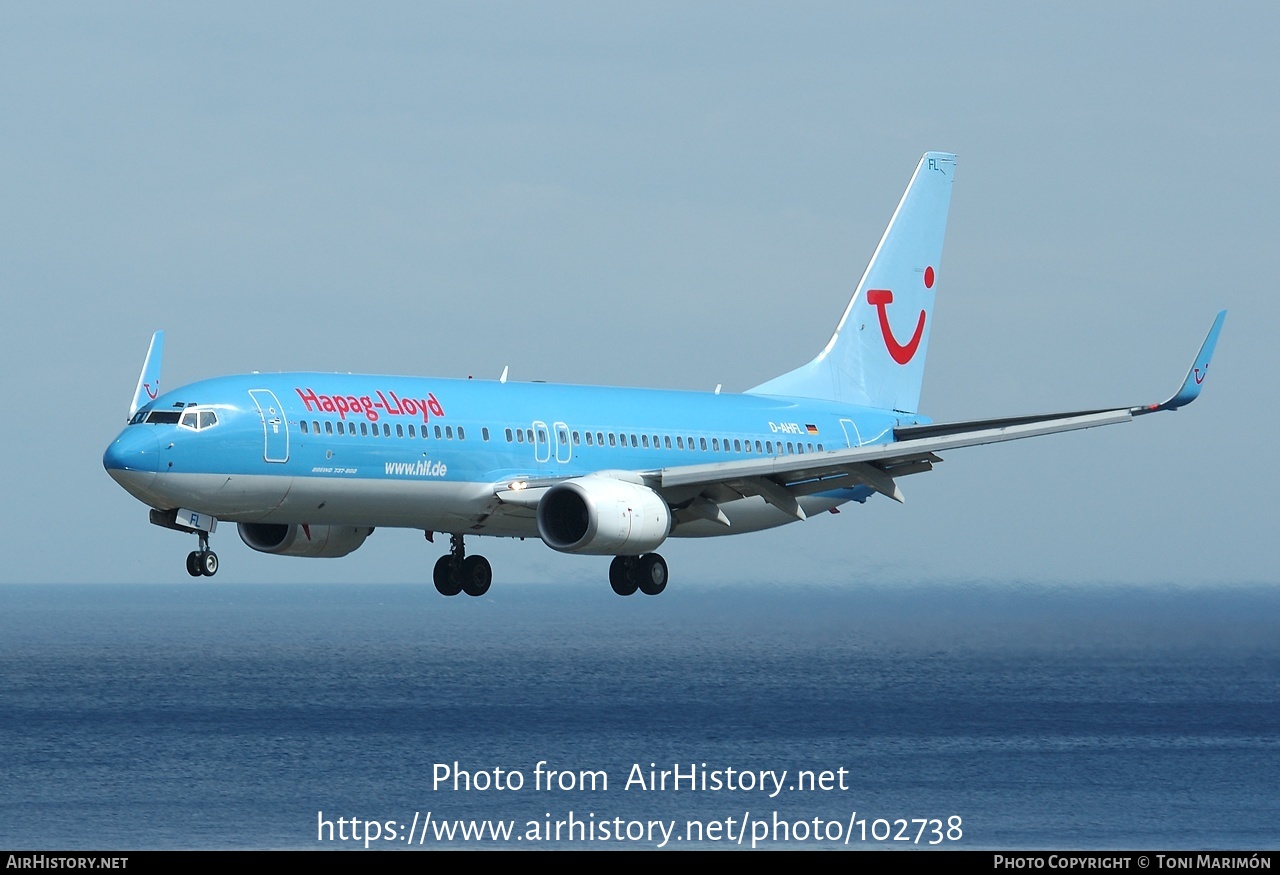 Aircraft Photo of D-AHFL | Boeing 737-8K5 | Hapag-Lloyd | AirHistory.net #102738