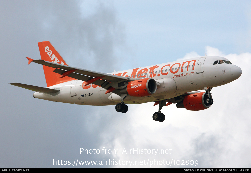 Aircraft Photo of G-EZAK | Airbus A319-111 | EasyJet | AirHistory.net #102809