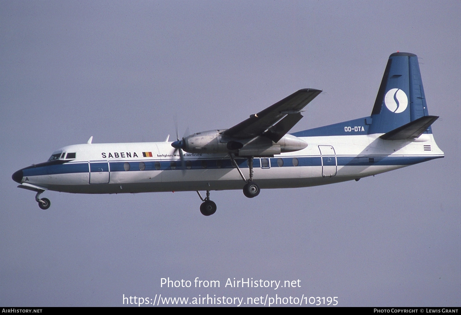 Aircraft Photo of OO-DTA | Fairchild Hiller FH-227B | Sabena | AirHistory.net #103195