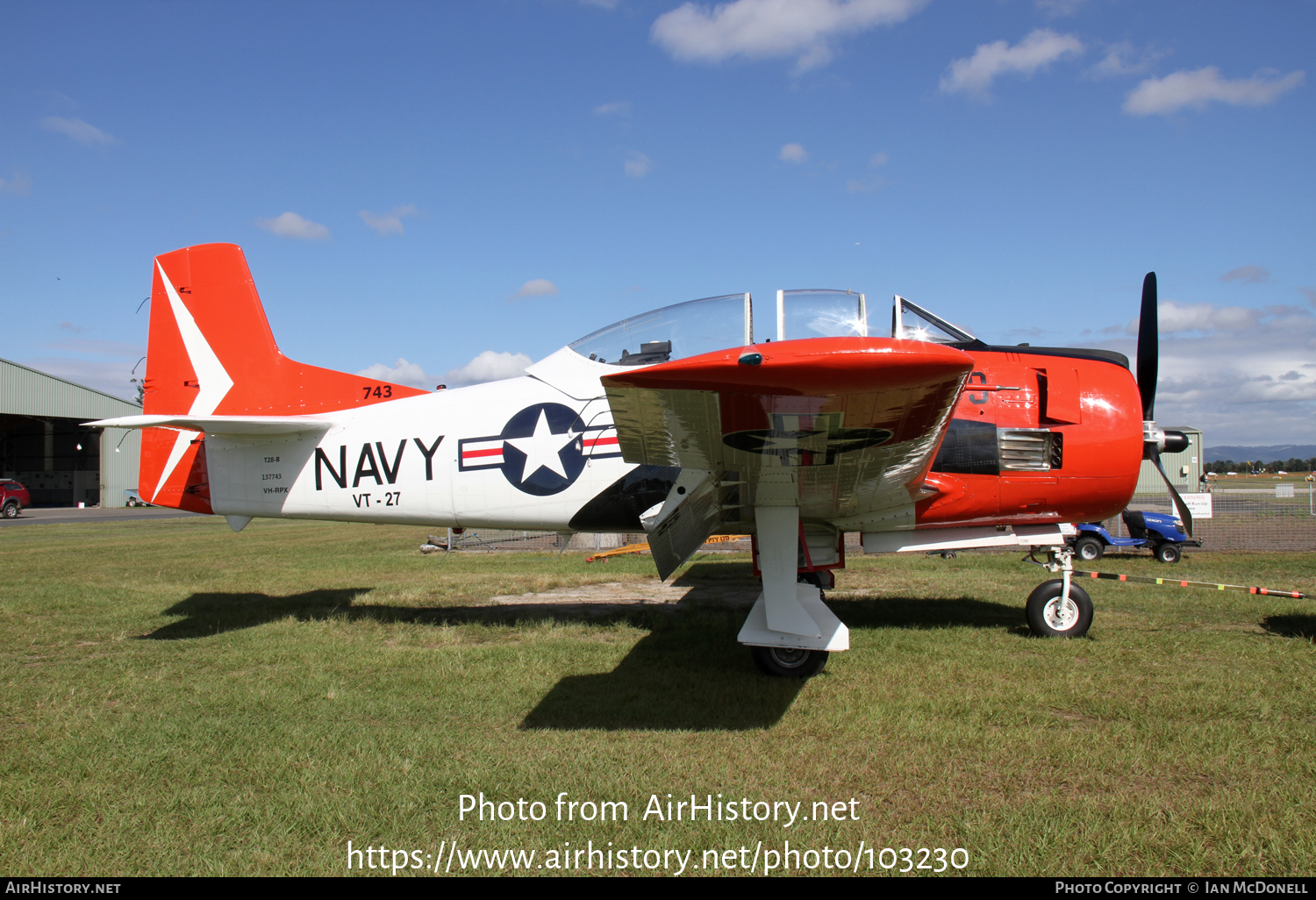 Aircraft Photo of VH-RPX / 137743 | North American T-28B Trojan | USA - Navy | AirHistory.net #103230