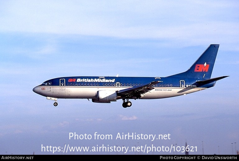 Aircraft Photo of G-OBML | Boeing 737-3Q8 | British Midland Airways - BMA | AirHistory.net #103621