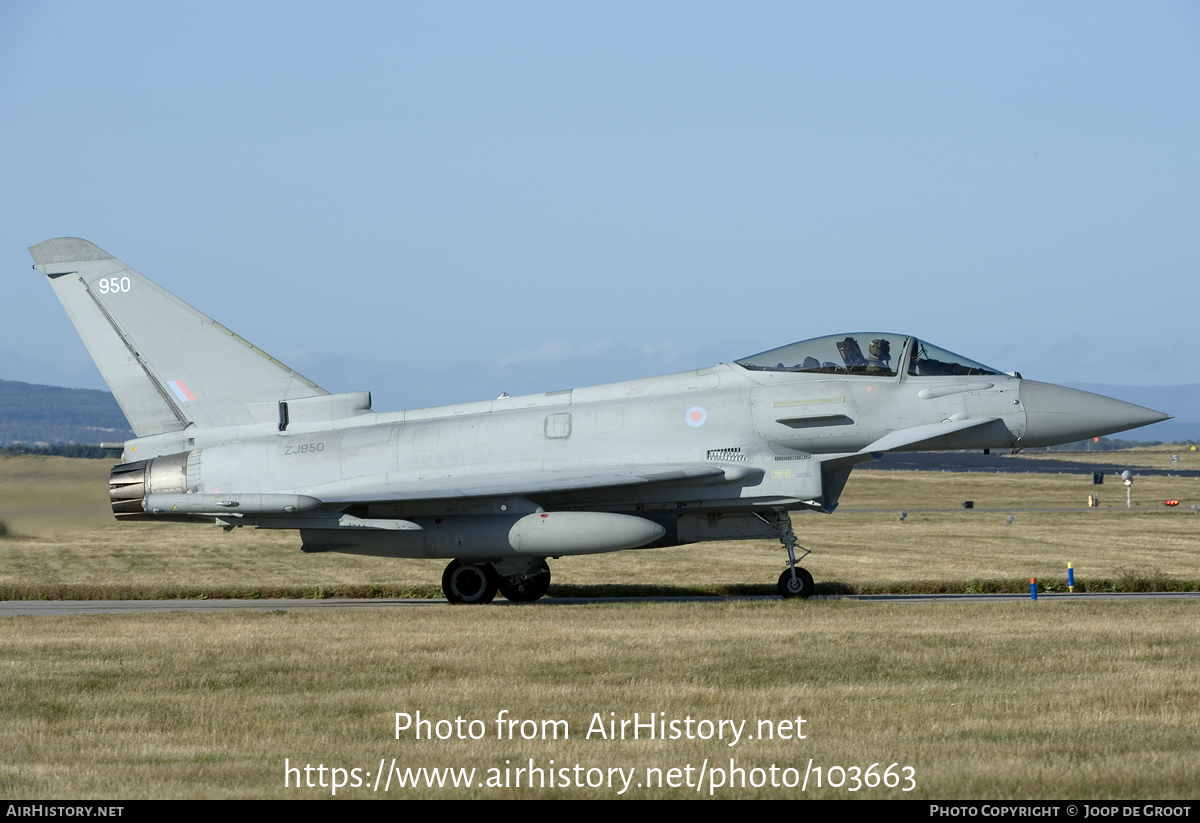 Aircraft Photo of ZJ950 | Eurofighter EF-2000 Typhoon FGR4 | UK - Air Force | AirHistory.net #103663