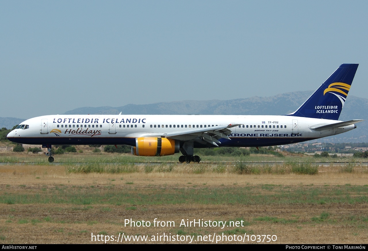 Aircraft Photo of TF-FIW | Boeing 757-27B | Loftleiðir Icelandic Holidays | AirHistory.net #103750