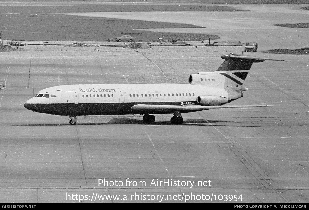 Aircraft Photo of G-AVFG | Hawker Siddeley HS-121 Trident 2E | British Airways | AirHistory.net #103954