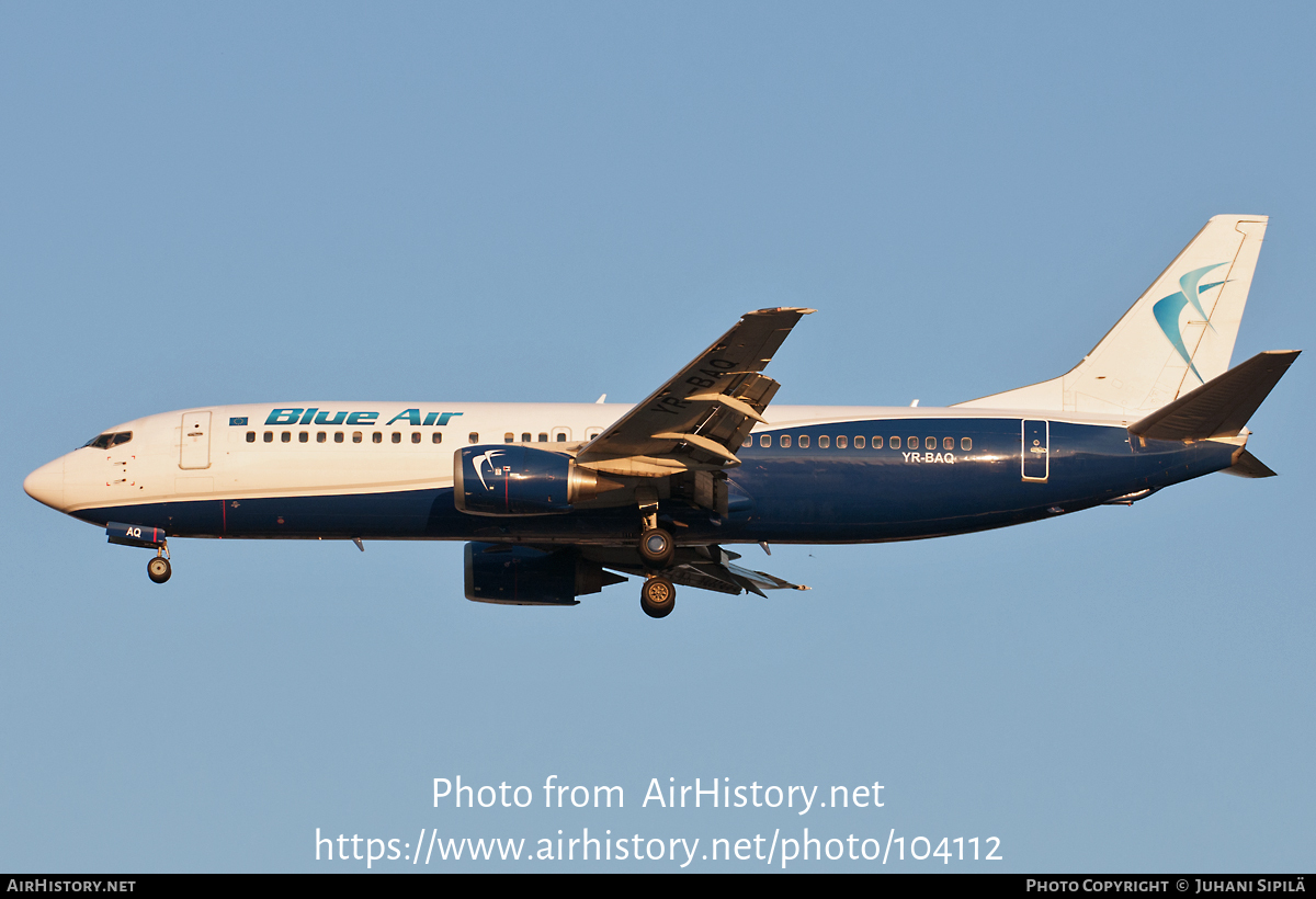 Aircraft Photo of YR-BAQ | Boeing 737-4D7 | Blue Air | AirHistory.net #104112