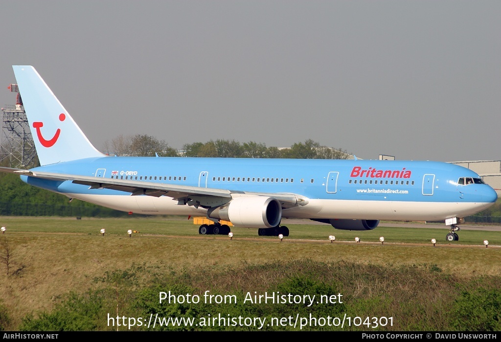 Aircraft Photo of G-OBYD | Boeing 767-304/ER | Britannia Airways | AirHistory.net #104301