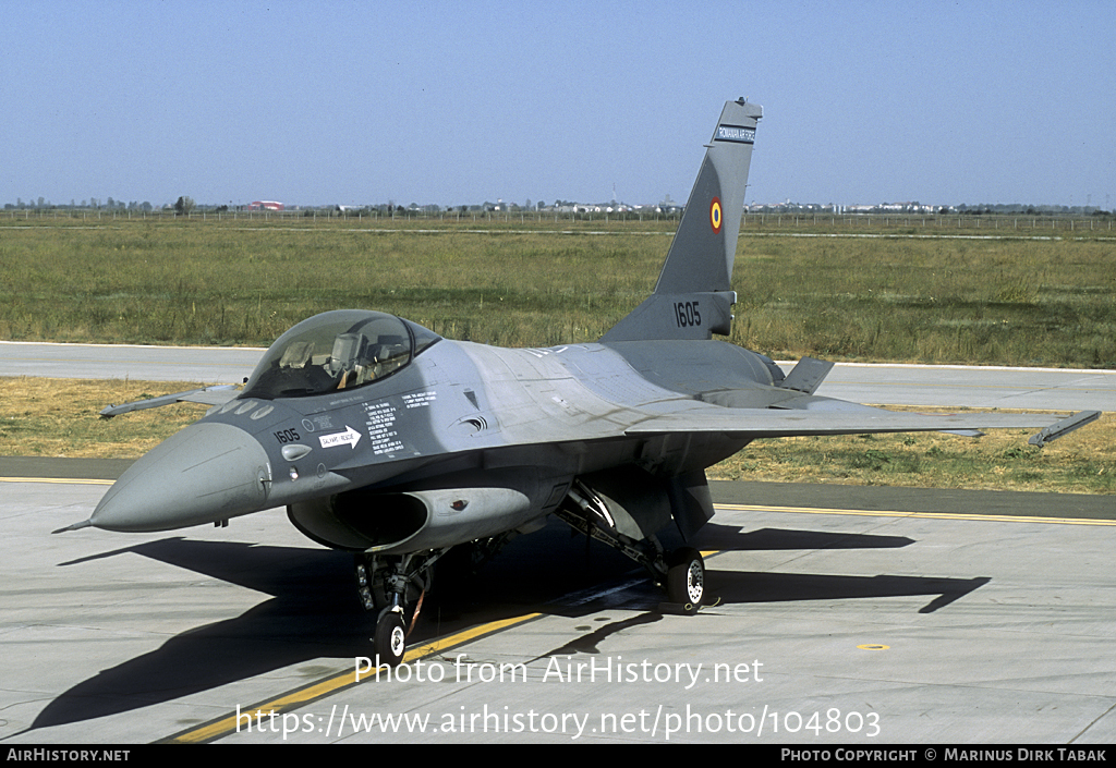 Aircraft Photo of 1605 | General Dynamics F-16AM Fighting Falcon | Romania - Air Force | AirHistory.net #104803