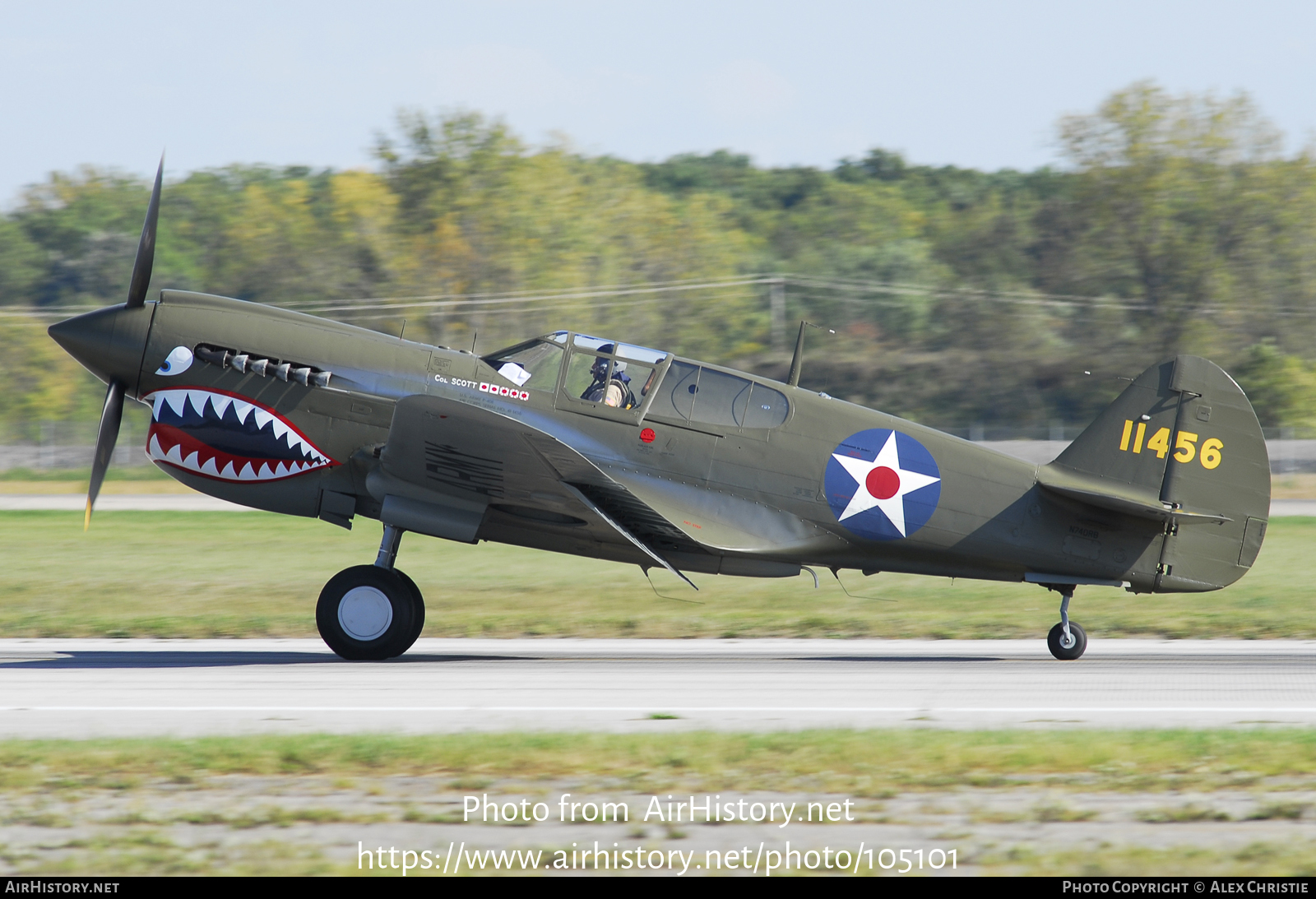 Aircraft Photo of N740RB | Curtiss P-40E Warhawk | USA - Air Force | AirHistory.net #105101