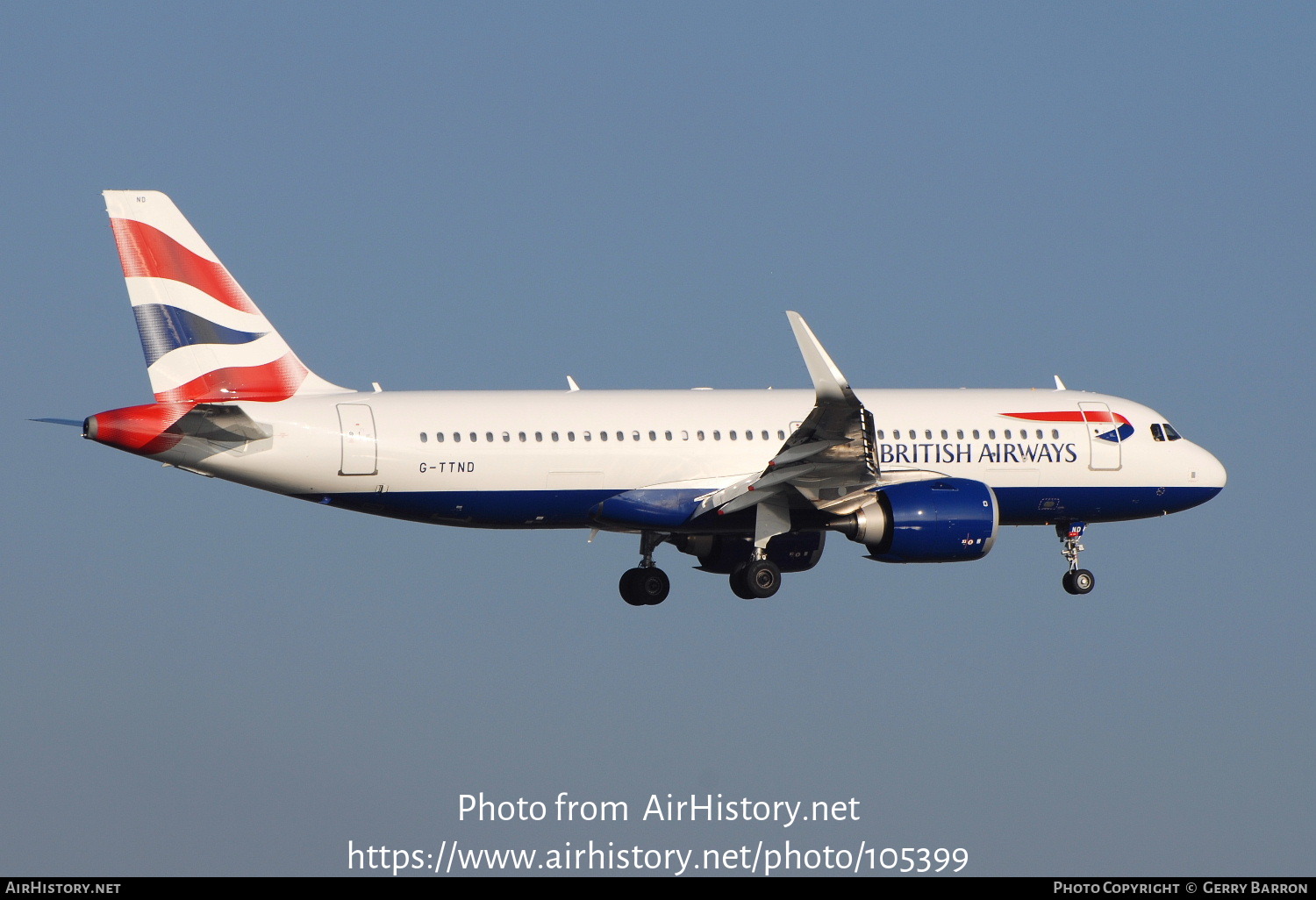 Aircraft Photo of G-TTND | Airbus A320-251N | British Airways | AirHistory.net #105399