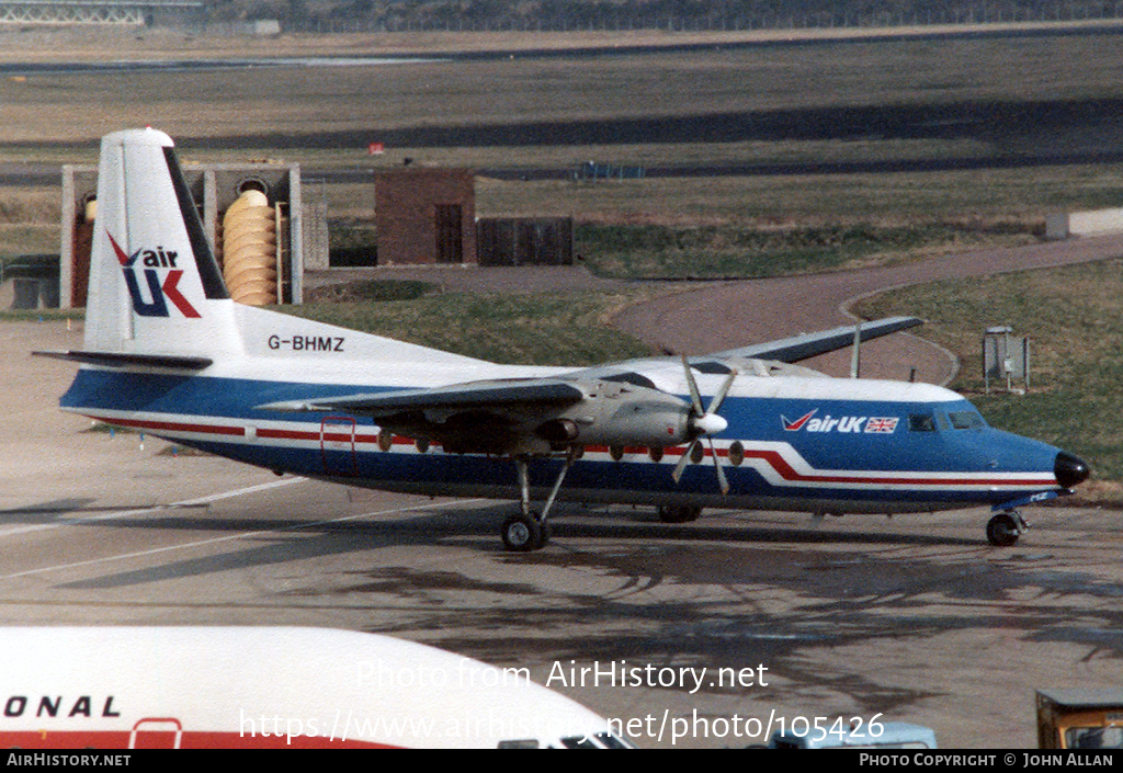 Aircraft Photo of G-BHMZ | Fokker F27-200 Friendship | Air UK | AirHistory.net #105426