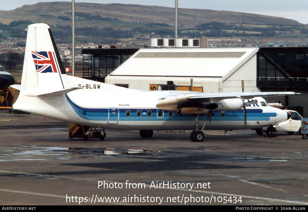 Aircraft Photo of G-BLGW | Fokker F27-200 Friendship | Air UK | AirHistory.net #105434