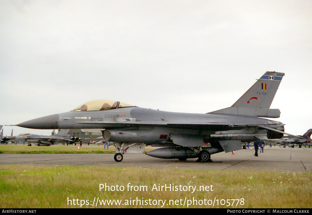 Aircraft Photo of FA-134 | General Dynamics F-16A Fighting Falcon | Belgium - Air Force | AirHistory.net #105778