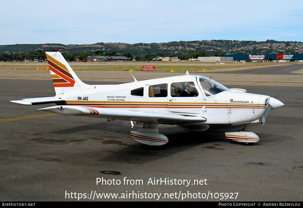 Aircraft Photo of VH-JAZ | Piper PA-28-161 Warrior II | Bruce Hartwig Flying School | AirHistory.net #105927