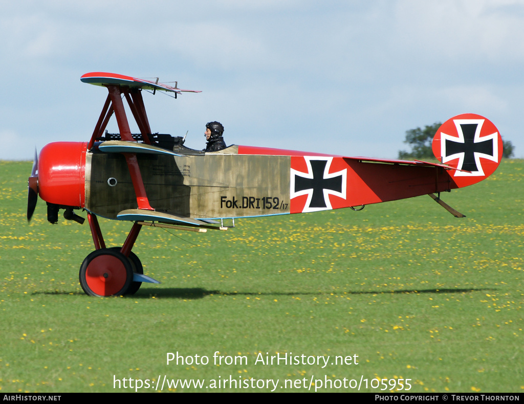 Aircraft Photo of G-BVGZ / 152/17 | Fokker Dr.1 (replica) | Germany - Air Force | AirHistory.net #105955