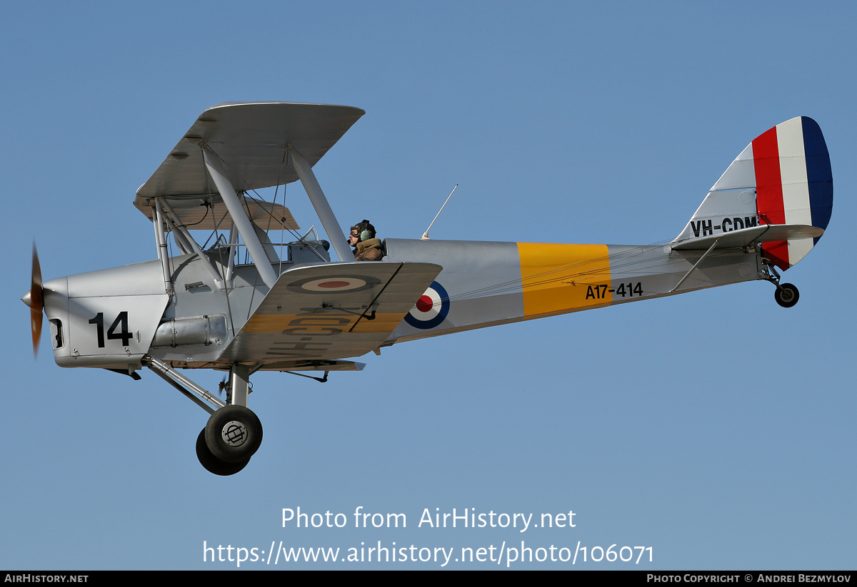 Aircraft Photo of VH-CDM / A17-414 | De Havilland D.H. 82A Tiger Moth | Australia - Air Force | AirHistory.net #106071