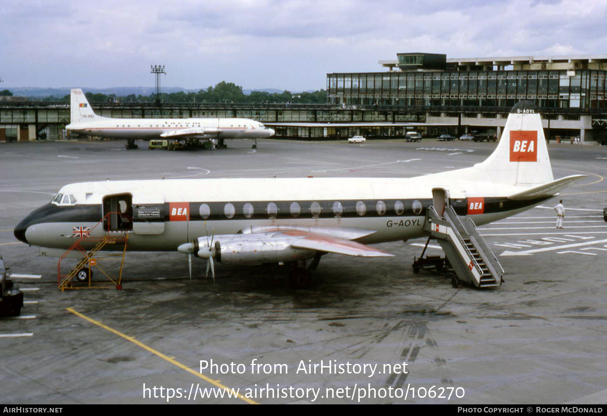 Aircraft Photo of G-AOYL | Vickers 806 Viscount | BEA - British European Airways | AirHistory.net #106270