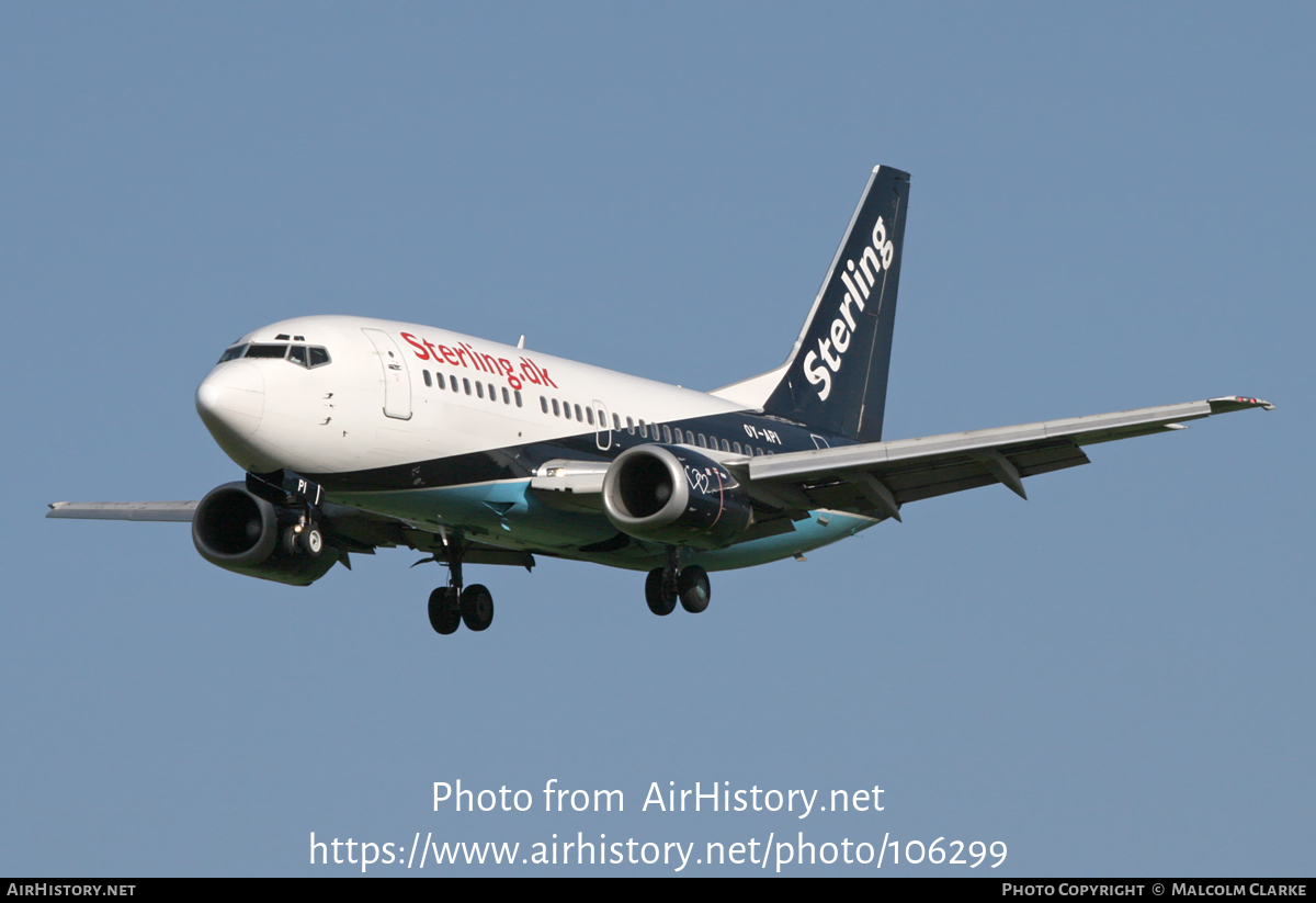 Aircraft Photo of OY-API | Boeing 737-5L9 | Sterling Airlines | AirHistory.net #106299