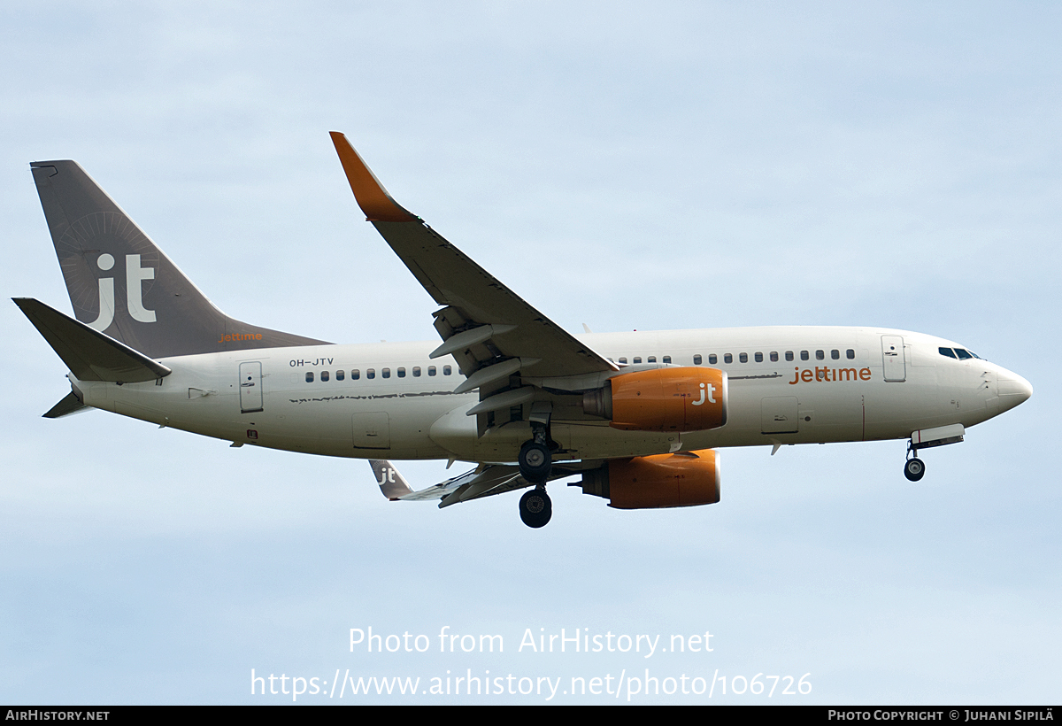 Aircraft Photo of OH-JTV | Boeing 737-7L9 | Jettime | AirHistory.net #106726