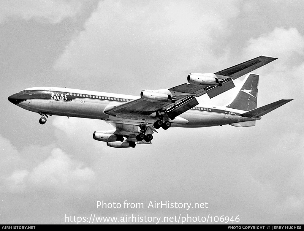 Aircraft Photo of G-APFL | Boeing 707-436 | BOAC-Cunard | AirHistory.net #106946