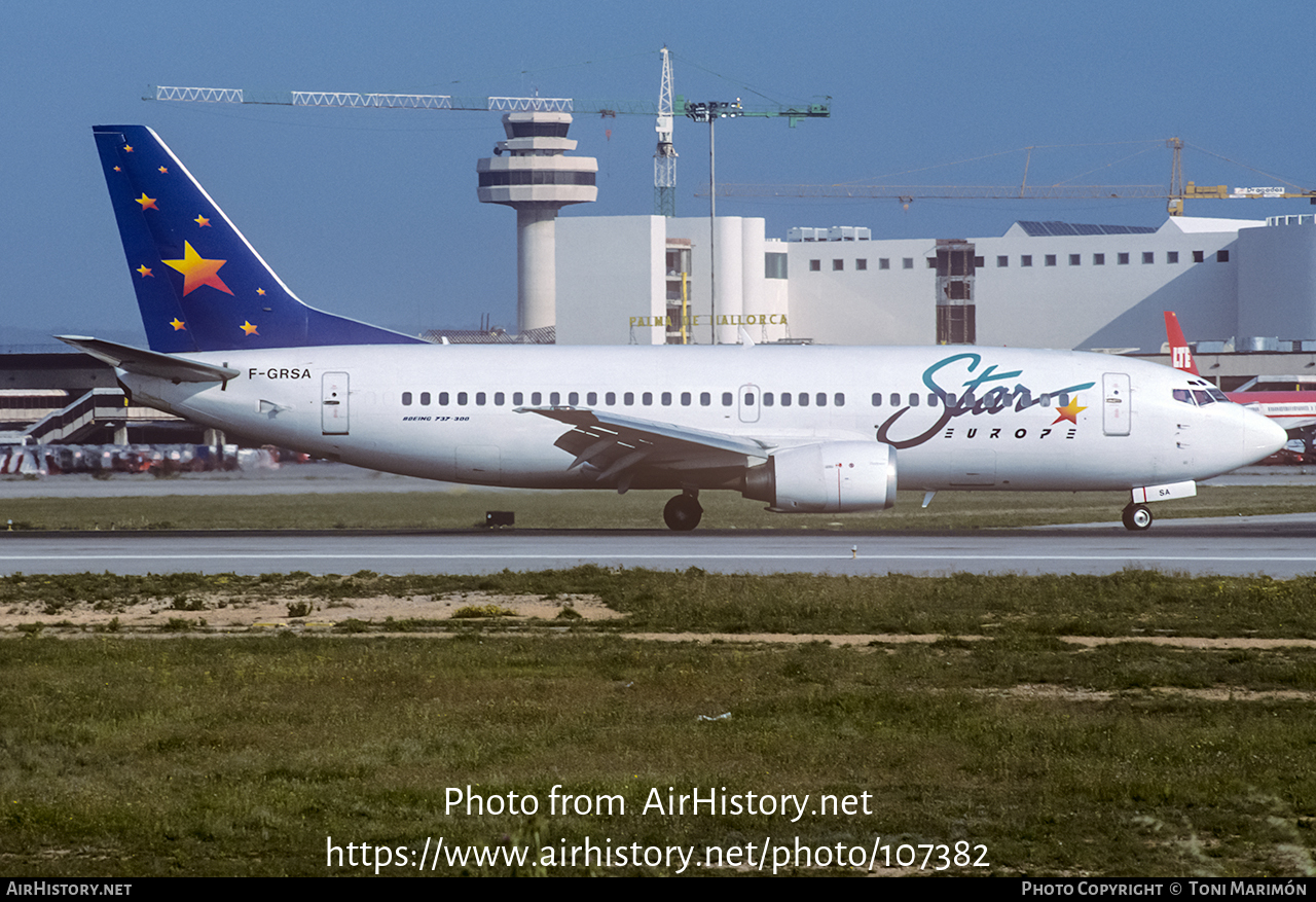 Aircraft Photo of F-GRSA | Boeing 737-33A | STAR Europe | AirHistory.net #107382