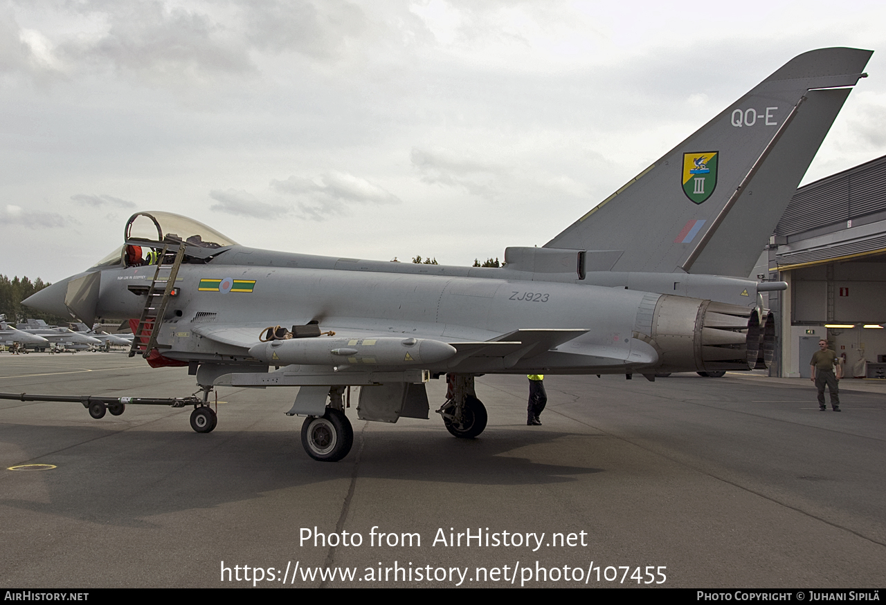 Aircraft Photo of ZJ923 | Eurofighter EF-2000 Typhoon F2 | UK - Air Force | AirHistory.net #107455