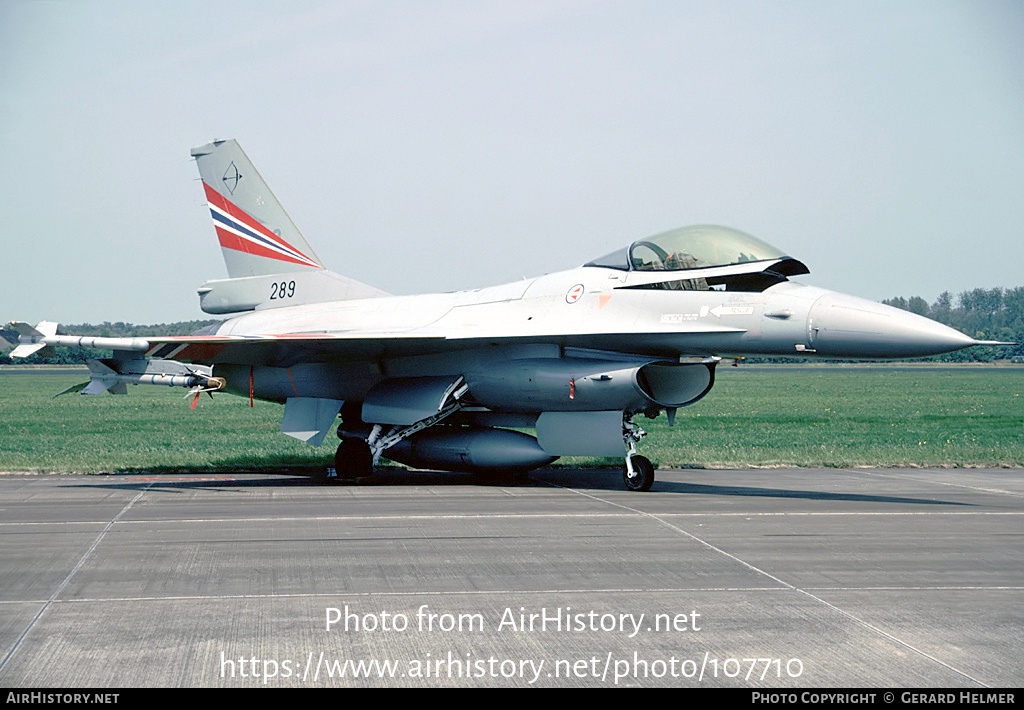 Aircraft Photo of 289 | General Dynamics F-16A Fighting Falcon | Norway - Air Force | AirHistory.net #107710