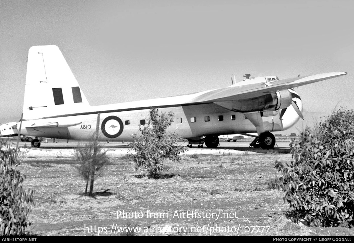 Aircraft Photo of A81-3 | Bristol 170 Freighter Mk21E | Australia - Air Force | AirHistory.net #107777