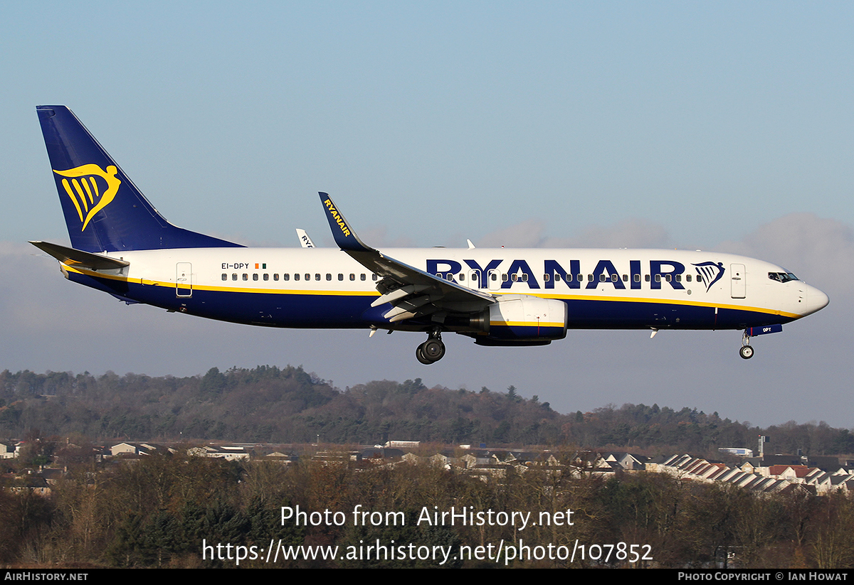 Aircraft Photo of EI-DPY | Boeing 737-8AS | Ryanair | AirHistory.net #107852