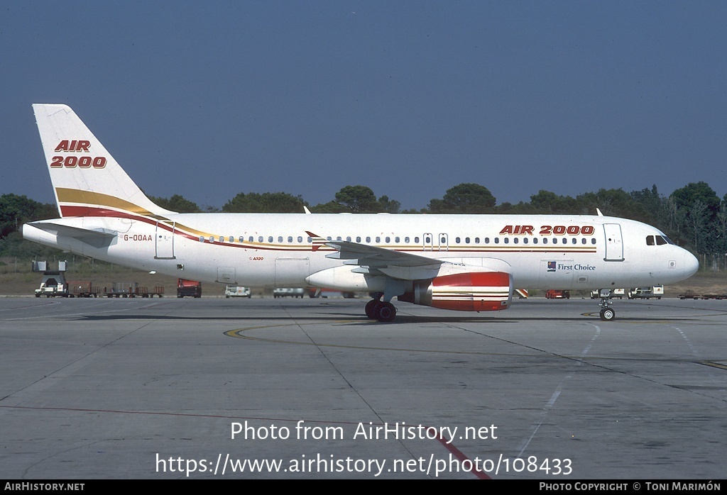 Aircraft Photo of G-OOAA | Airbus A320-231 | Air 2000 | AirHistory.net #108433