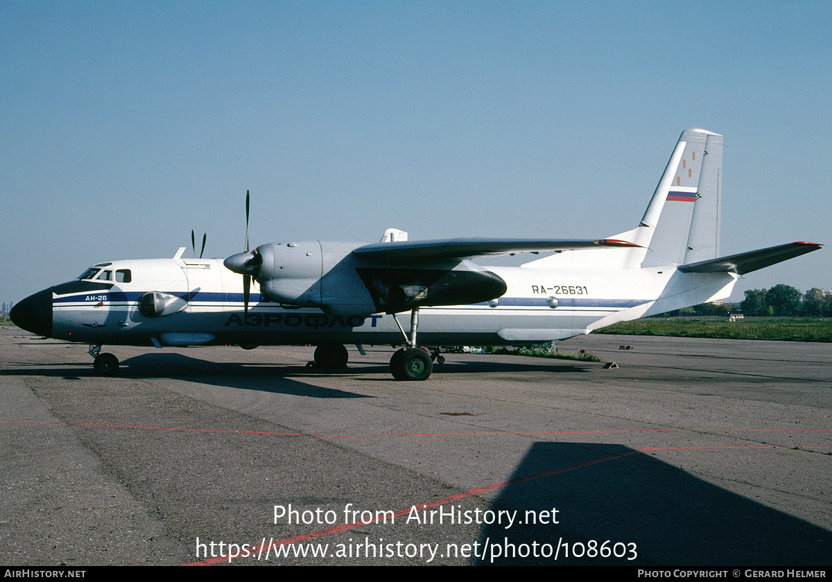 Aircraft Photo of RA-26631 | Antonov An-26ASLK | Aeroflot | AirHistory.net #108603