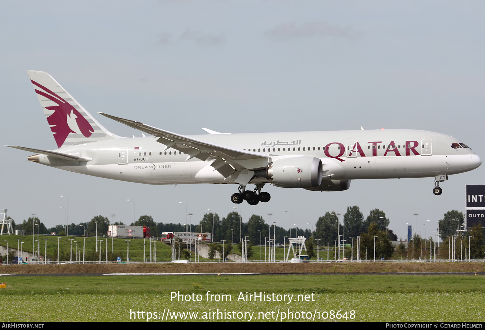 Aircraft Photo of A7-BCT | Boeing 787-8 Dreamliner | Qatar Airways | AirHistory.net #108648